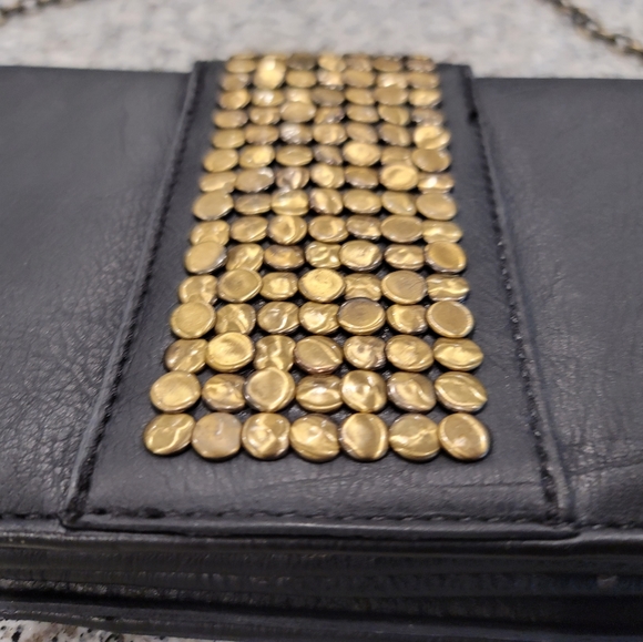 Cross-body Studded Leather Magnetic Clasp Bag - Picture 9 of 11